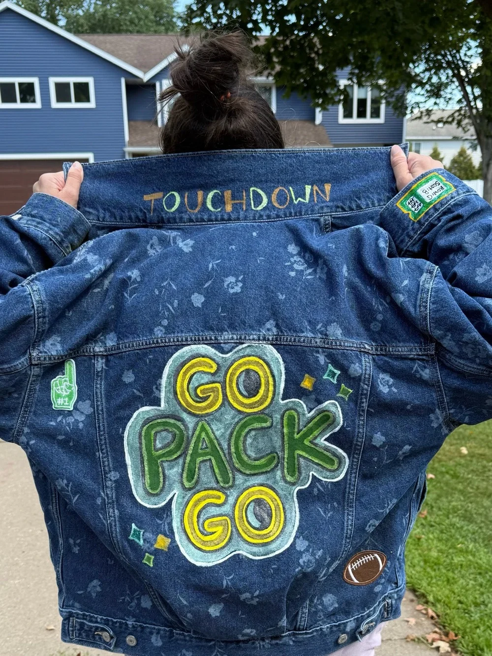Hand-Painted *NEW* Packer jacket - women’s oversized small